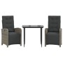 Garden chairs and table with cushions 3 pieces gray PE rattan by , Garden sets - Ref: Foro24-3212556, Price: 398,19 €, Discou...