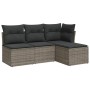 Set de sofás de jardín 4 pzas y cojines ratán sintético gris de , Conjuntos de jardín - Ref: Foro24-3249339, Precio: 242,99 €...