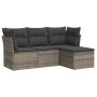 4-piece garden sofa set and gray synthetic rattan cushions by , Garden sets - Ref: Foro24-3249379, Price: 256,64 €, Discount: %