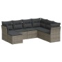 7-piece garden sofa set with gray PE rattan cushions by , Garden sets - Ref: Foro24-3249829, Price: 440,99 €, Discount: %