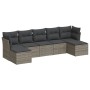 7-piece garden sofa set with gray PE rattan cushions by , Garden sets - Ref: Foro24-3249869, Price: 399,17 €, Discount: %