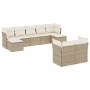 9-teiliges Gartensofa-Set mit beigen synthetischen Rattankissen von , Gartensets - Ref: Foro24-3250147, Preis: 628,34 €, Raba...