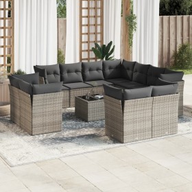 12-teiliges Gartensofa-Set mit grauen synthetischen Rattankissen von , Gartensets - Ref: Foro24-3250359, Preis: 817,26 €, Rab...