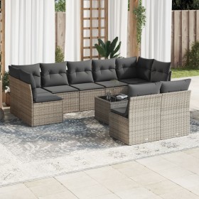 Set de sofás de jardín 10 pzas con cojines ratán sintético gris de , Conjuntos de jardín - Ref: Foro24-3249999, Precio: 637,7...