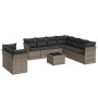 Set de sofás de jardín 10 pzas con cojines ratán sintético gris de , Conjuntos de jardín - Ref: Foro24-3249689, Precio: 663,3...