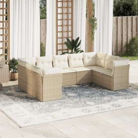 9-teiliges Gartensofa-Set mit beigen synthetischen Rattankissen von , Gartensets - Ref: Foro24-3249967, Preis: 658,95 €, Raba...