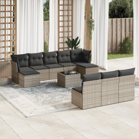 11-piece garden sofa set and gray synthetic rattan cushions by , Garden sets - Ref: Foro24-3250139, Price: 621,79 €, Discount: %