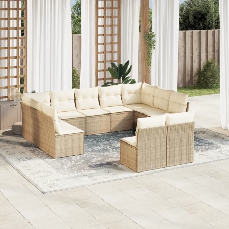 11-teiliges Gartensofa-Set mit beigen synthetischen Rattankissen von , Gartensets - Ref: Foro24-3250187, Preis: 678,52 €, Rab...