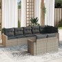 8-teiliges Gartensofa-Set und graue synthetische Rattankissen von , Modulare Sofas für den Außenbereich - Ref: Foro24-3251557...