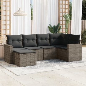 6-piece garden furniture set and gray synthetic rattan cushions by , Modular outdoor sofas - Ref: Foro24-3251597, Price: 452,...