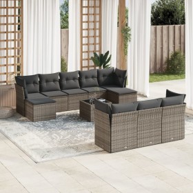 11-piece garden sofa set and gray synthetic rattan cushions by , Garden sets - Ref: Foro24-3250179, Price: 701,96 €, Discount: %