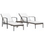 Sun loungers with table 2 units brown synthetic rattan by , Loungers - Ref: Foro24-317642, Price: 201,11 €, Discount: %