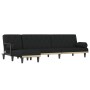 L-förmiges Schlafsofa aus schwarzem Stoff, 260 x 140 x 70 cm von , Sofas - Ref: Foro24-3157274, Preis: 394,30 €, Rabatt: %