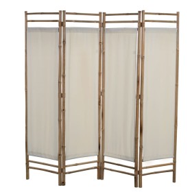 Biombo plegable con 4 paneles 160 cm bambú lona de , Divisores de ambientes - Ref: Foro24-43717, Precio: 157,99 €, Descuento: %