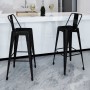 Kitchen stools 2 units of black steel by , Kitchen stools - Ref: Foro24-240929, Price: 150,99 €, Discount: %