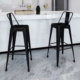 Kitchen stools 2 units of black steel by , Kitchen stools - Ref: Foro24-240929, Price: 150,44 €, Discount: %