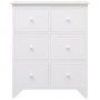 Armario auxiliar 6 cajones madera paulownia blanco 60x30x75 cm de vidaXL, Aparadores - Ref: Foro24-284097, Precio: 164,99 €, ...