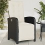 Garden recliner with footrest in black PE rattan by , Garden chairs - Ref: Foro24-365184, Price: 161,99 €, Discount: %