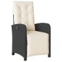 Garden recliner with footrest in black PE rattan by , Garden chairs - Ref: Foro24-365184, Price: 161,99 €, Discount: %