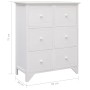 Auxiliary cabinet with 6 drawers made of white paulownia wood, measuring 60x30x75 cm. by vidaXL, Sideboards - Ref: Foro24-284...