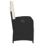 Garden recliner with footrest in black PE rattan by , Garden chairs - Ref: Foro24-365184, Price: 161,99 €, Discount: %