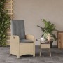 Garden recliner with mixed beige PE rattan cushions by , Garden chairs - Ref: Foro24-365165, Price: 122,57 €, Discount: %