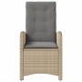 Garden recliner with mixed beige PE rattan cushions by , Garden chairs - Ref: Foro24-365165, Price: 122,57 €, Discount: %