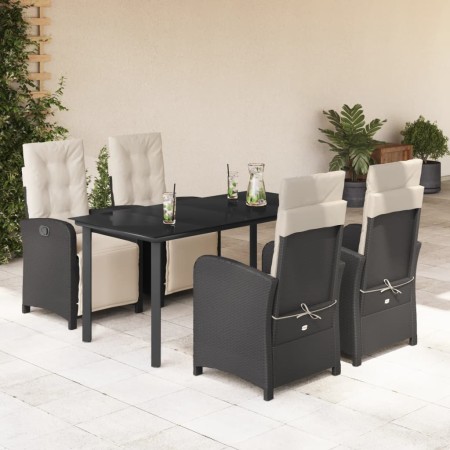 Set de muebles jardín 5 pzas con cojines ratán sintético negro de , Conjuntos de jardín - Ref: Foro24-3212524, Precio: 723,12...