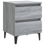 Mesita de noche con patas de metal gris Sonoma 40x35x50 cm de vidaXL, Mesitas de noche - Ref: Foro24-813130, Precio: 67,35 €,...