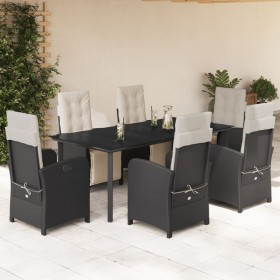 7-piece garden dining set and black synthetic rattan cushions by , Garden sets - Ref: Foro24-3212526, Price: 1,00 €, Discount: %