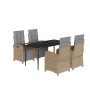 Set comedor de jardín 5 pzas con cojines ratán sintético beige de , Conjuntos de jardín - Ref: Foro24-3212587, Precio: 899,99...