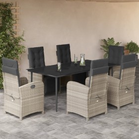 Garden dining set 7 pieces and light gray synthetic rattan cushions by , Garden sets - Ref: Foro24-3212603, Price: 1,00 €, Di...