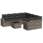 9-teiliges Gartenmöbel-Set und Kissen synthetisches Rattangrau von , Modulare Sofas für den Außenbereich - Ref: Foro24-325109...