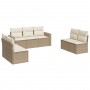 Set sofás de jardín 7 piezas y cojines ratán sintético beige de , Sofás modulares de exterior - Ref: Foro24-3251165, Precio: ...