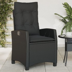 Reclining garden armchair with black synthetic rattan cushions by , Garden chairs - Ref: Foro24-365209, Price: 145,99 €, Disc...