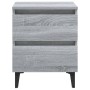 Mesita de noche con patas de metal gris Sonoma 40x35x50 cm de vidaXL, Mesitas de noche - Ref: Foro24-813130, Precio: 67,35 €,...