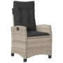 Reclining garden armchair with light gray PE rattan cushions by , Garden chairs - Ref: Foro24-365214, Price: 152,64 €, Discou...