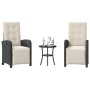 Table and chairs with cushions 3 pieces black synthetic rattan by , Garden sets - Ref: Foro24-365200, Price: 324,33 €, Discou...