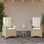 Garden chairs and table 3 pieces synthetic rattan beige cushion by , Garden sets - Ref: Foro24-365228, Price: 340,07 €, Disco...