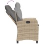 Reclining garden armchairs and beige mix cushions 2 units PE rattan by , Garden chairs - Ref: Foro24-365221, Price: 247,77 €,...