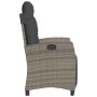 Garden reclining chair with gray synthetic rattan footrest by , Garden chairs - Ref: Foro24-365235, Price: 146,75 €, Discount: %