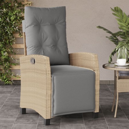 Garden reclining armchair with beige mixed PE rattan footrest by , Garden chairs - Ref: Foro24-365237, Price: 181,86 €, Disco...