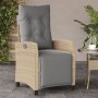 Garden reclining armchair with beige mixed PE rattan footrest by , Garden chairs - Ref: Foro24-365237, Price: 181,86 €, Disco...