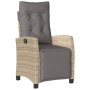 Garden reclining armchair with beige mixed PE rattan footrest by , Garden chairs - Ref: Foro24-365237, Price: 181,86 €, Disco...