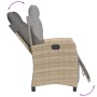 Garden reclining armchair with beige mixed PE rattan footrest by , Garden chairs - Ref: Foro24-365237, Price: 181,86 €, Disco...