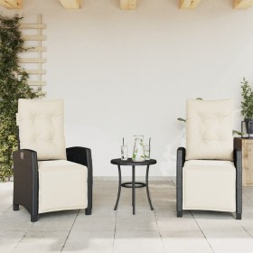 Reclining garden armchairs with footrests 2 pcs black PE rattan by , Garden chairs - Ref: Foro24-365240, Price: 225,60 €, Dis...