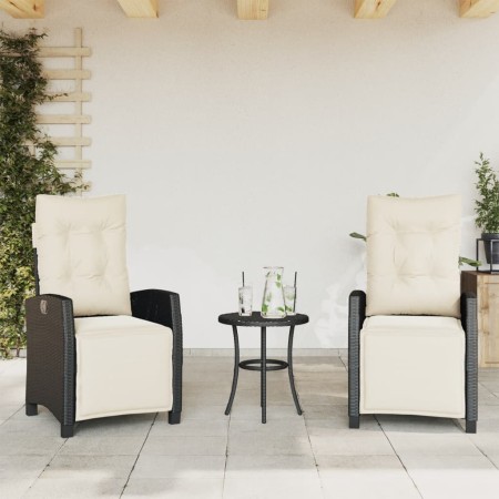 Reclining garden armchairs with footrests 2 pcs black PE rattan by , Garden chairs - Ref: Foro24-365240, Price: 226,09 €, Dis...