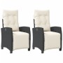 Reclining garden armchairs with footrests 2 pcs black PE rattan by , Garden chairs - Ref: Foro24-365240, Price: 226,09 €, Dis...