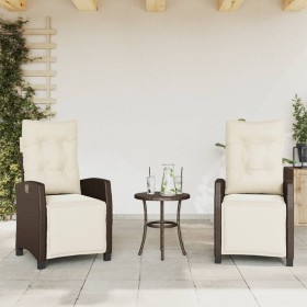 Sillones reclinables jardín y reposapiés 2 uds ratán PE marrón de , Sillas de jardín - Ref: Foro24-365242, Precio: 269,99 €, ...