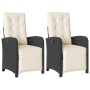 Sillones reclinables jardín con reposapiés 2 uds ratán PE negro de , Sillas de jardín - Ref: Foro24-365192, Precio: 266,72 €,...